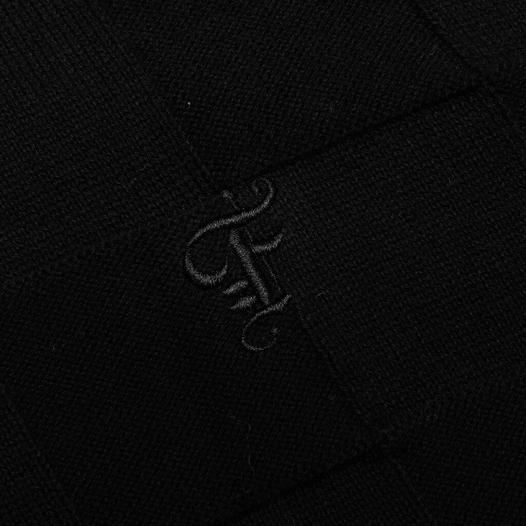 Palmer Checked L/S Sweater Polo - Tips Black