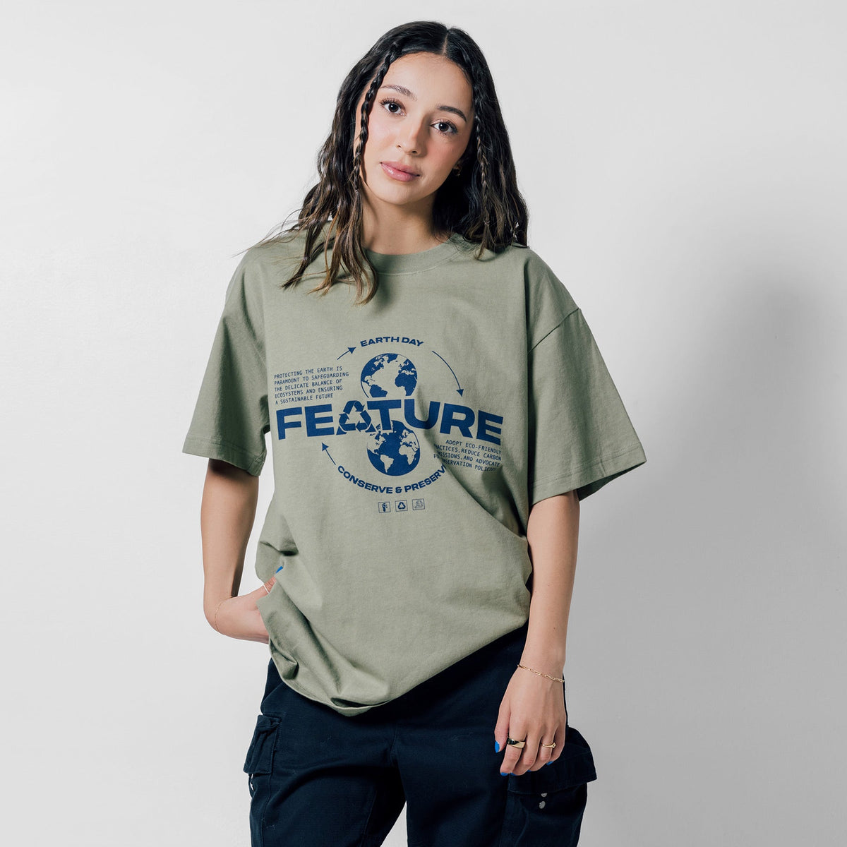 Sustained Earth Tee - Oil Green