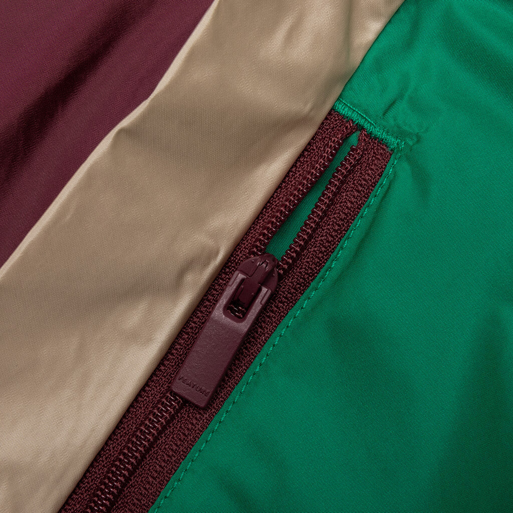 Track Jacket - Camel/Maroon/Green