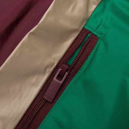 Track Jacket - Camel/Maroon/Green