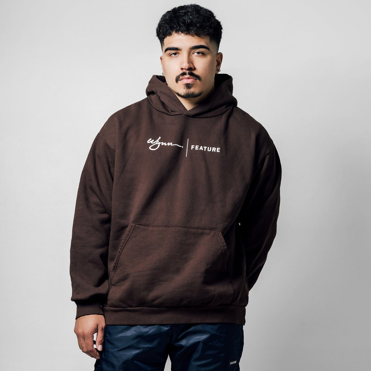 Feature x Wynn Logo Lock Up Hoodie - Bitter Chocolate