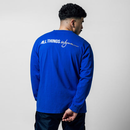 Feature x Wynn Logo Lock Up L/S Tee - Dazzling Blue