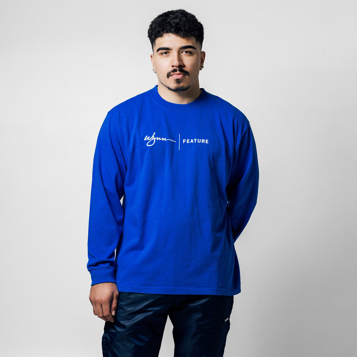 Feature x Wynn Logo Lock Up L/S Tee - Dazzling Blue