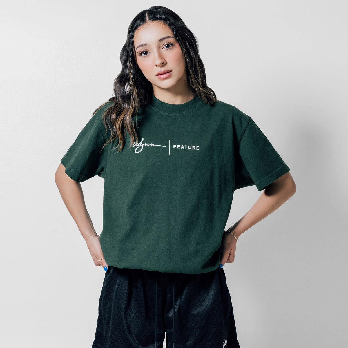 Feature x Wynn Logo Lock Up Tee - Huckleberry
