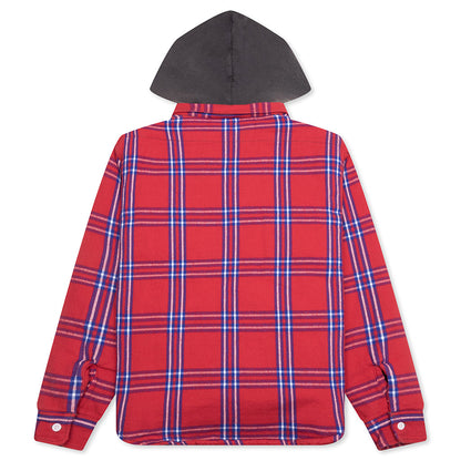 Flannel Quilt Shirt Jacket - Red