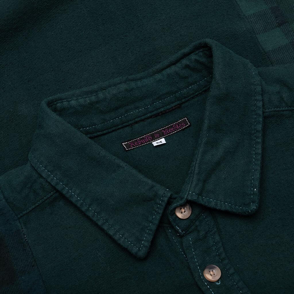 Flannel Shirt 7 Cuts Shirt Over Dye - Green