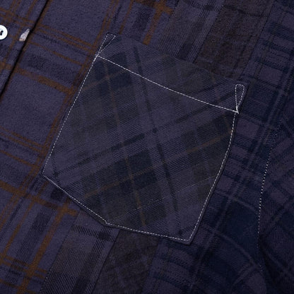 Flannel Shirt 7 Cuts Shirt Over Dye - Purple