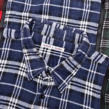 Flannel Shirt 7 Cuts Zipped Wide Shirt - Assorted