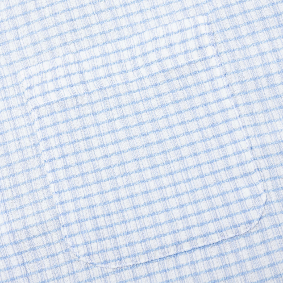 Flat Bottom Crinkled Shirt - Blue Check