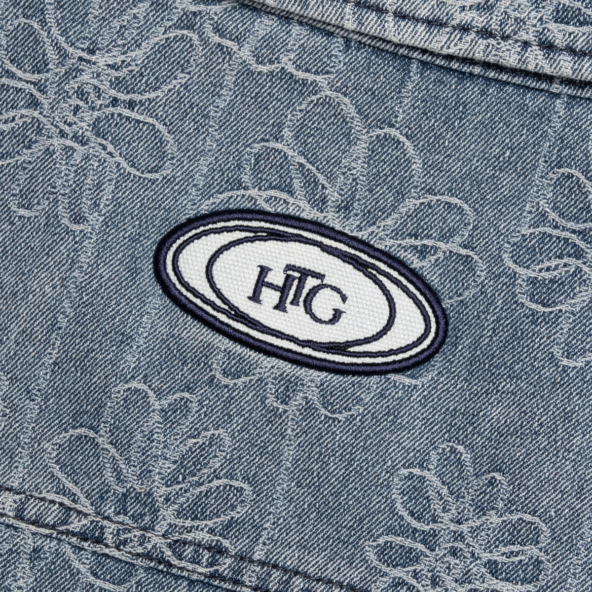 Floral Denim Jacket - Light Indigo