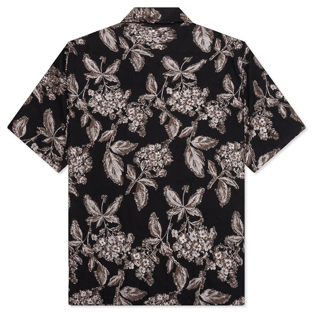 Flower Cut Cabana Shirt - Black