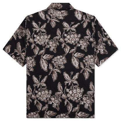 Flower Cut Cabana Shirt - Black