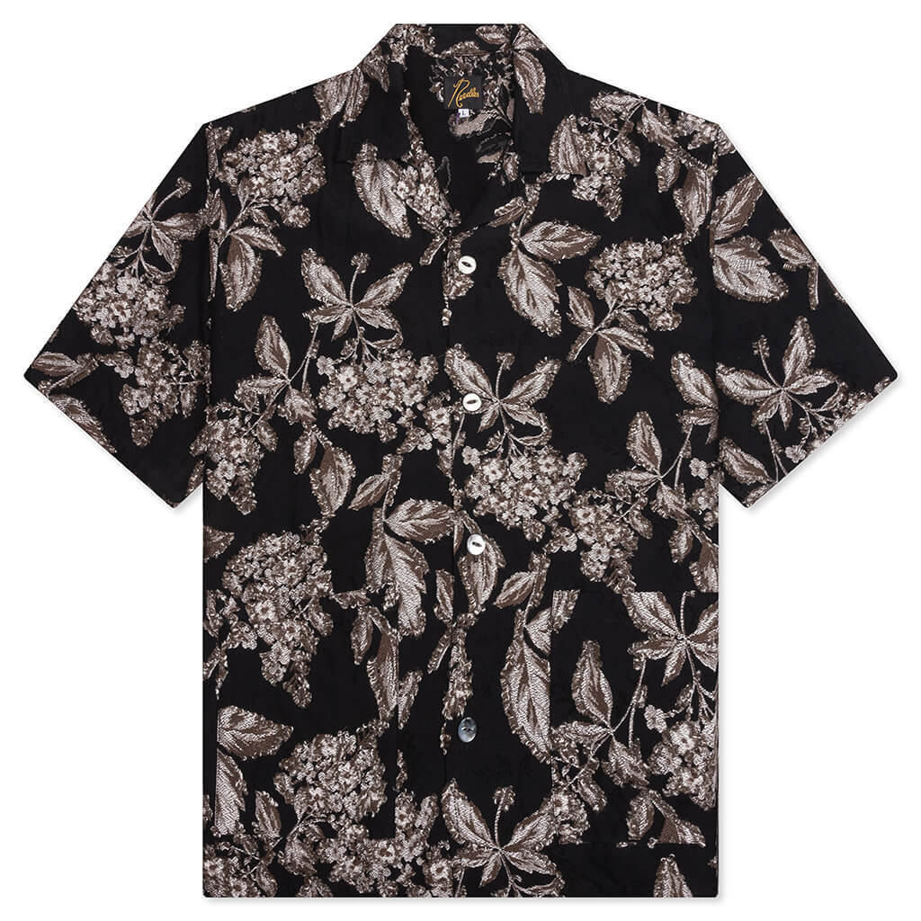 Flower Cut Cabana Shirt - Black