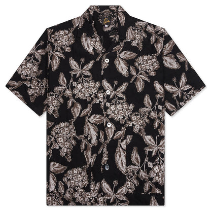 Flower Cut Cabana Shirt - Black