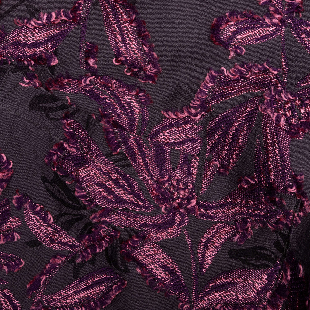 Flower Cut Cabana Shirt - Charcoal