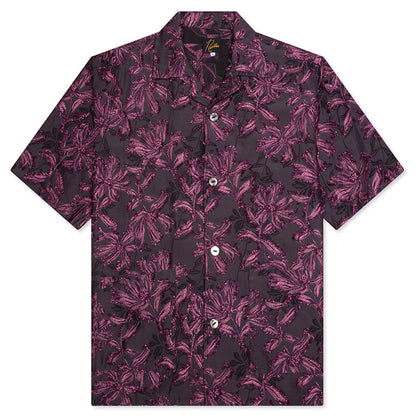Flower Cut Cabana Shirt - Charcoal