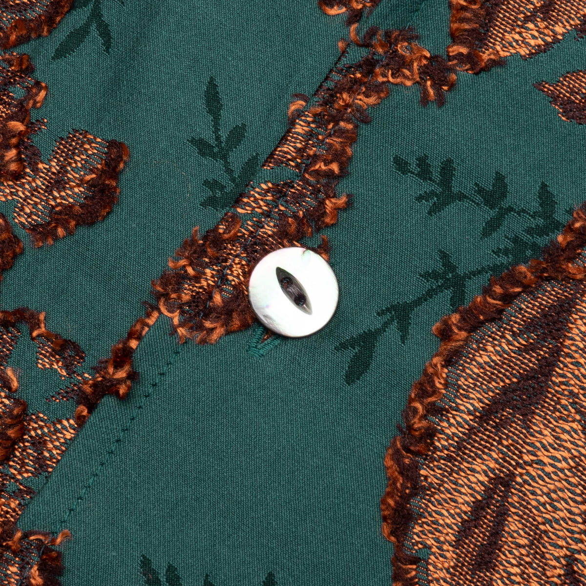 Flower Cut Cabana Shirt - Peacock Green