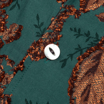 Flower Cut Cabana Shirt - Peacock Green