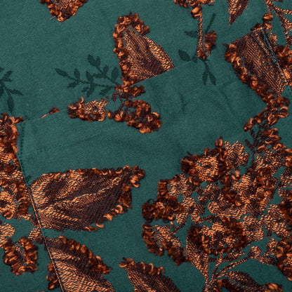 Flower Cut Cabana Shirt - Peacock Green