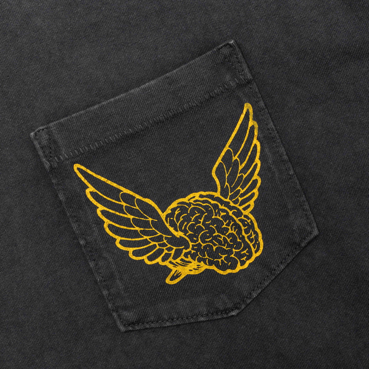 Flying Brain Pocket Tee - Vintage Black