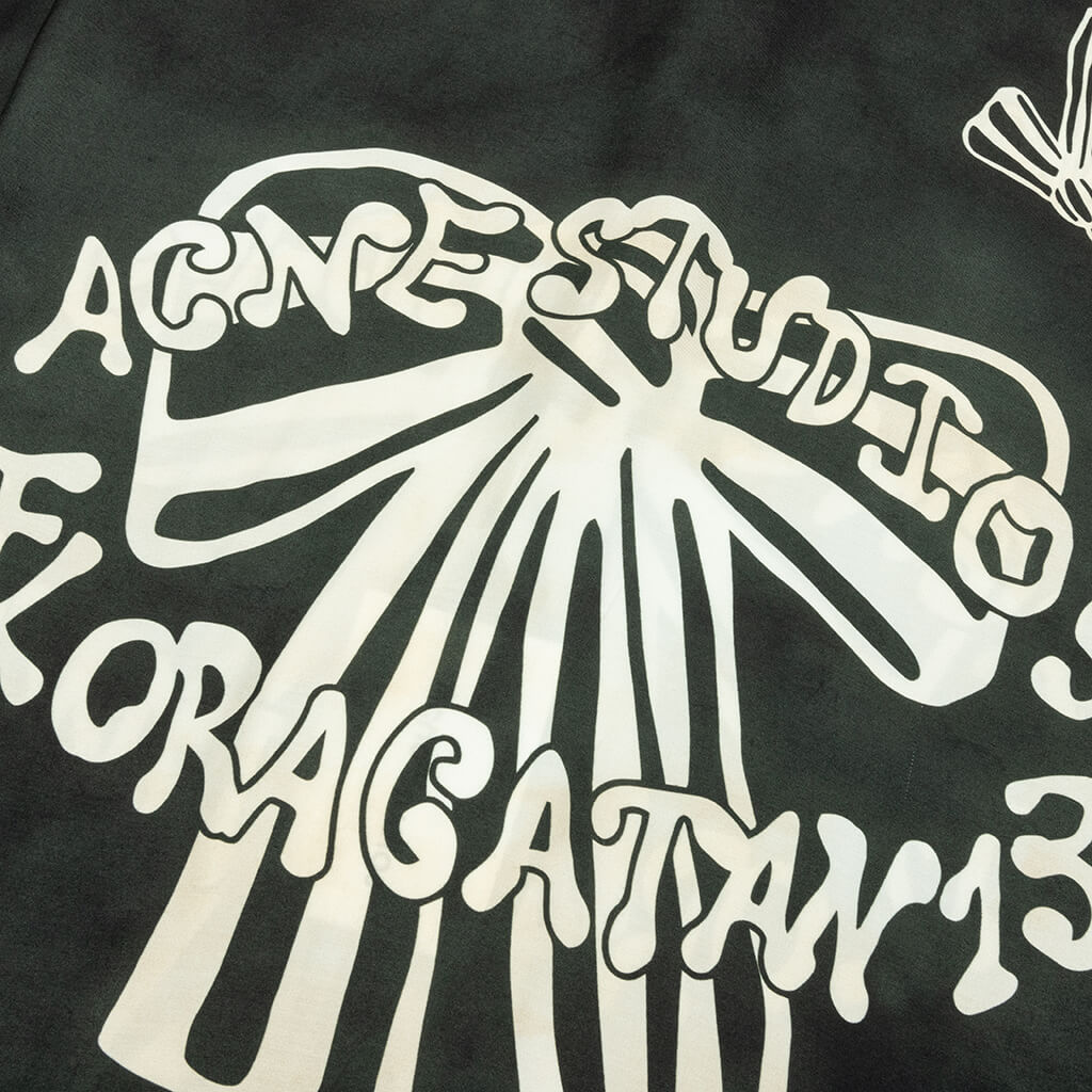 Floragatan Button Up Shirt - Black/White