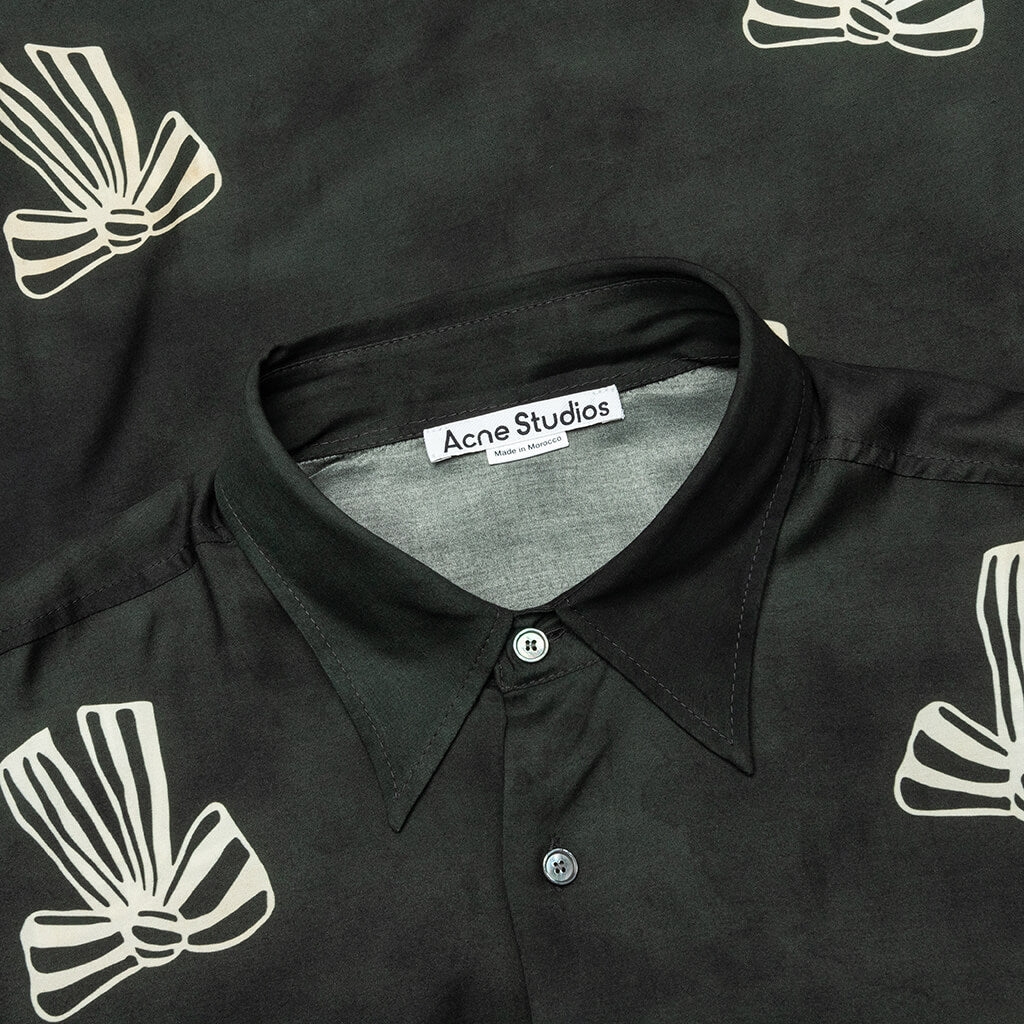 Floragatan Button Up Shirt - Black/White