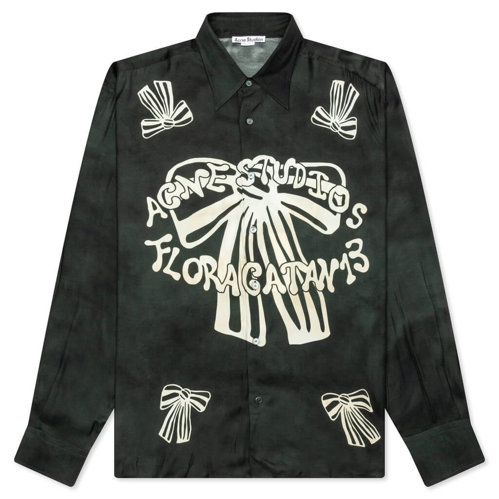 Floragatan Button Up Shirt - Black/White