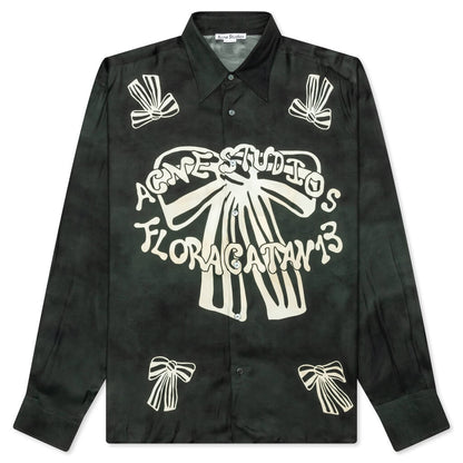 Floragatan Button Up Shirt - Black/White