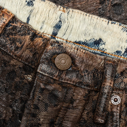 Loose Fit Denim Monogram Shorts Fn-Mn-Shor000260 - Brown