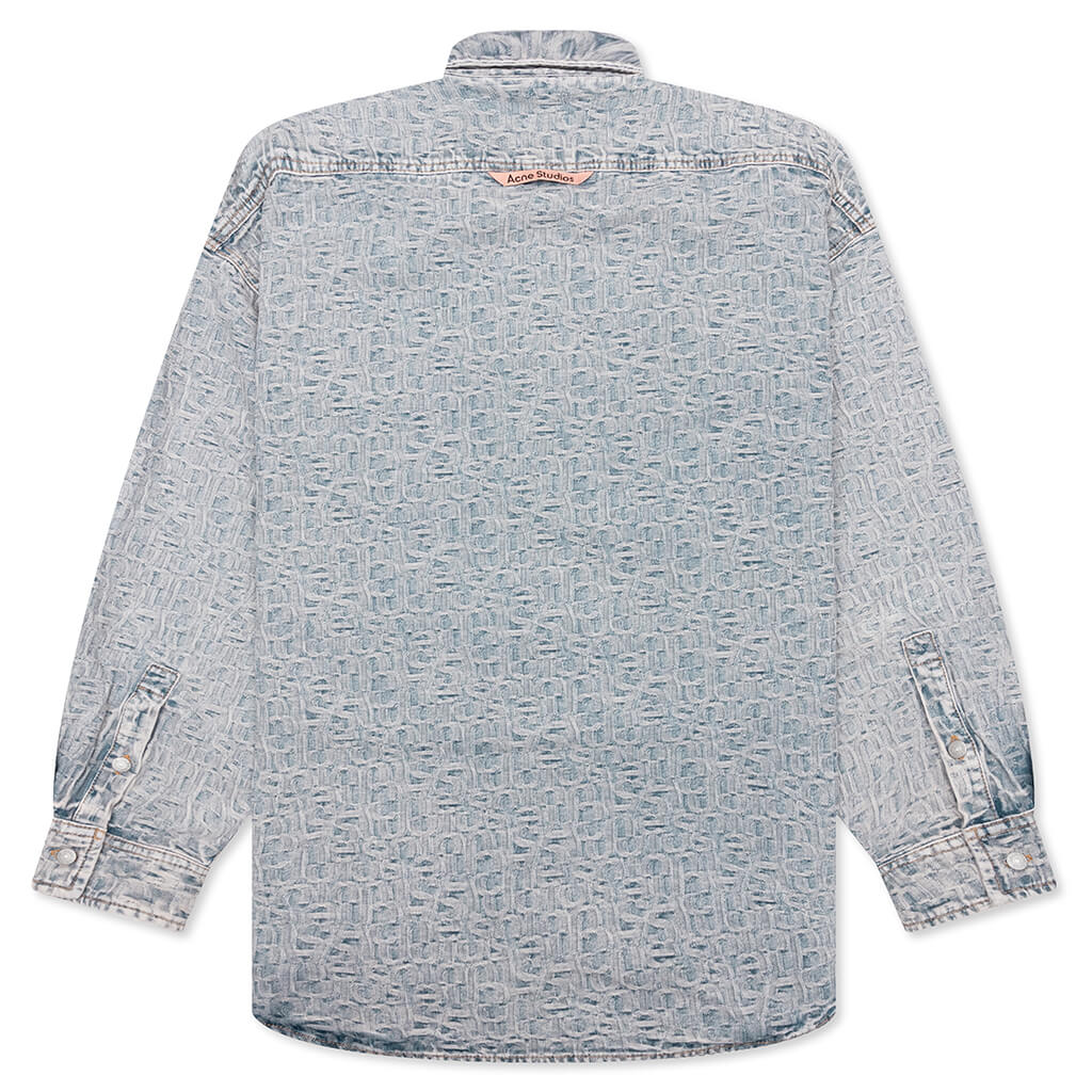 Relaxed Fit Denim Shirt - Blue/Beige