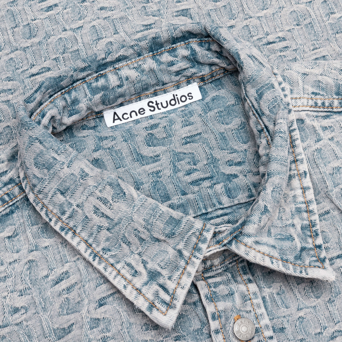 Relaxed Fit Denim Shirt - Blue/Beige