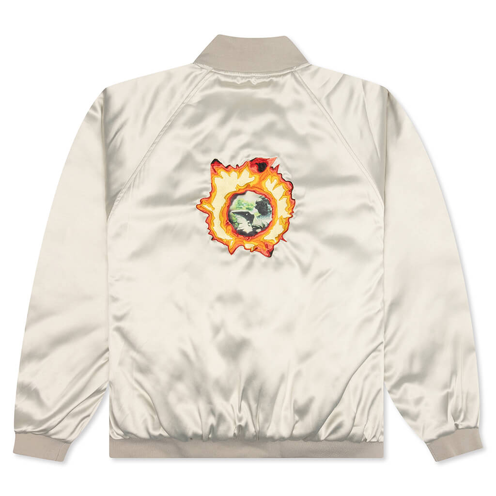 Angel Burn Baseball Jacket - Silver