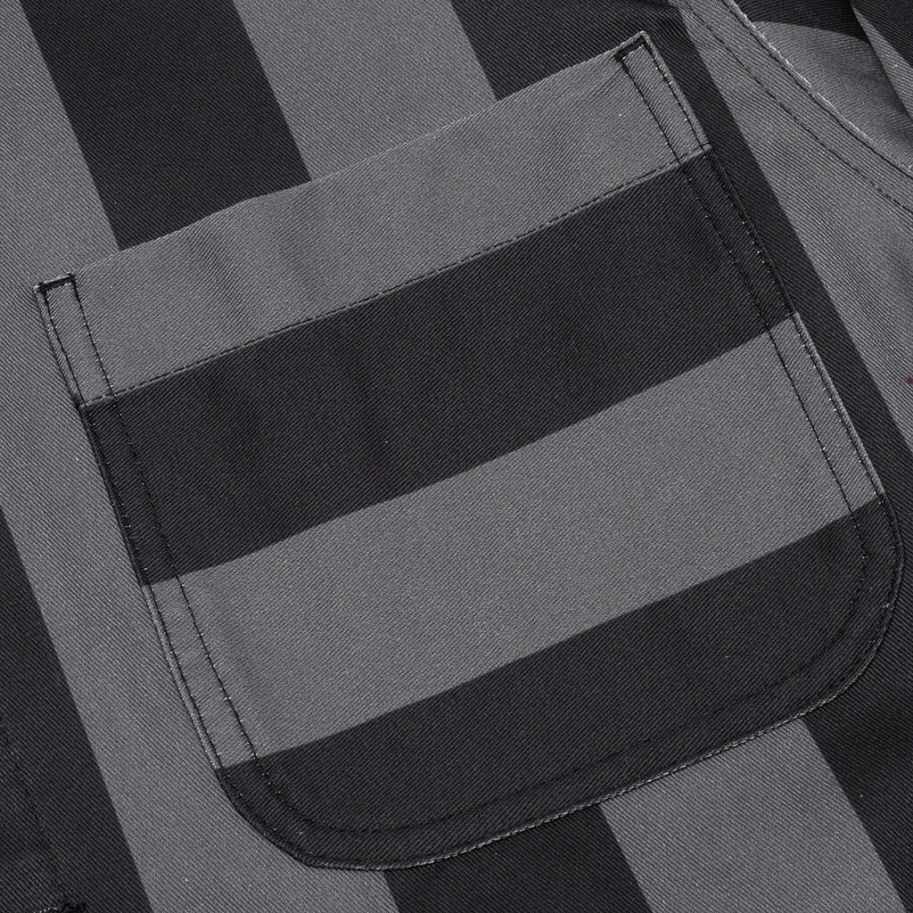 Filigree Striped Chore Jacket - Black/Grey