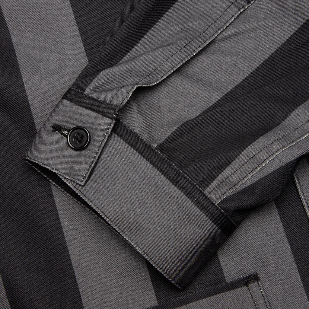 Filigree Striped Chore Jacket - Black/Grey