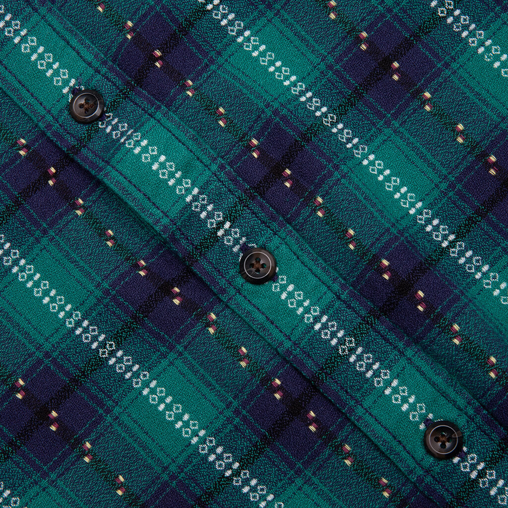 Good Fellow L/S Plaid Button Down Shirt - Navy/Green
