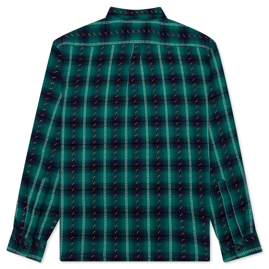 Good Fellow L/S Plaid Button Down Shirt - Navy/Green