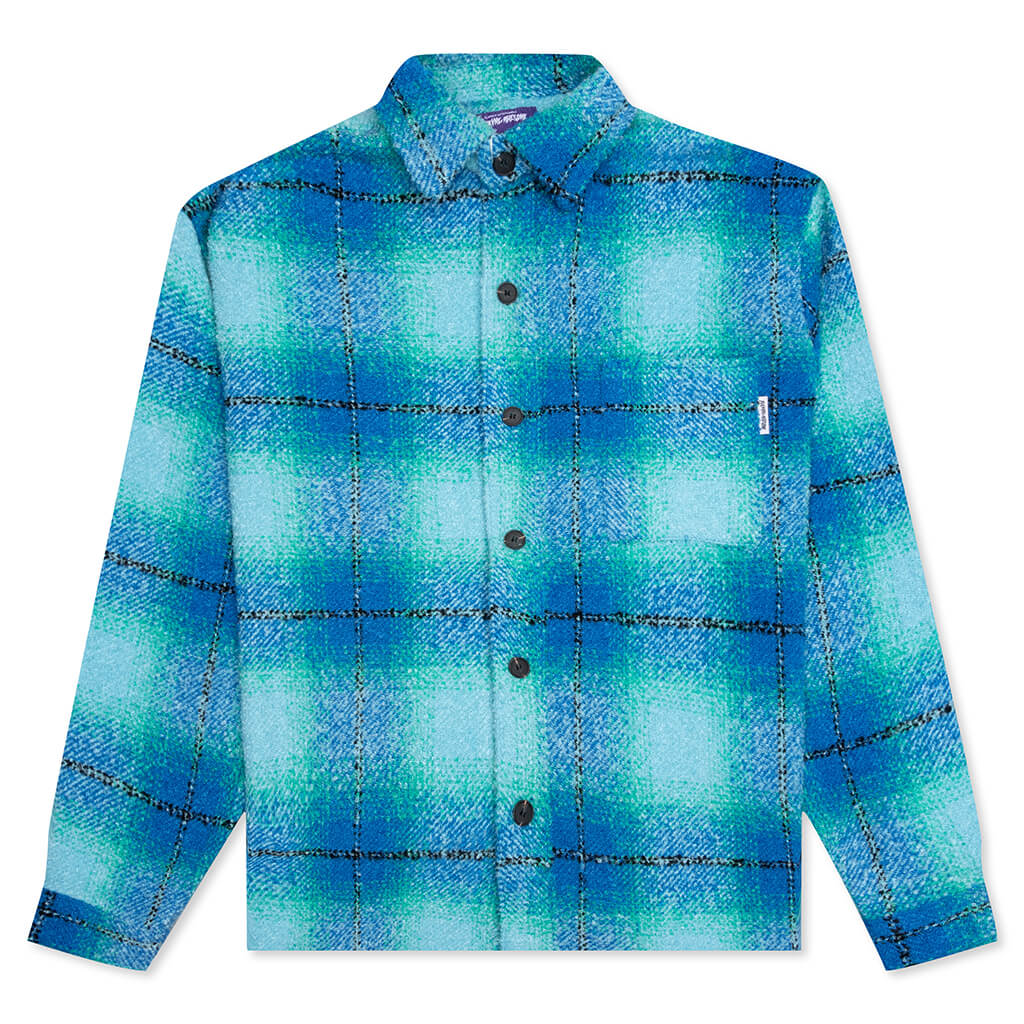 Heavy Flannel Overshirt - Blue/Green