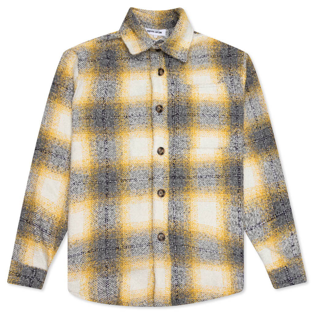 Heavy Oversized Flannel - Yellow/Grey