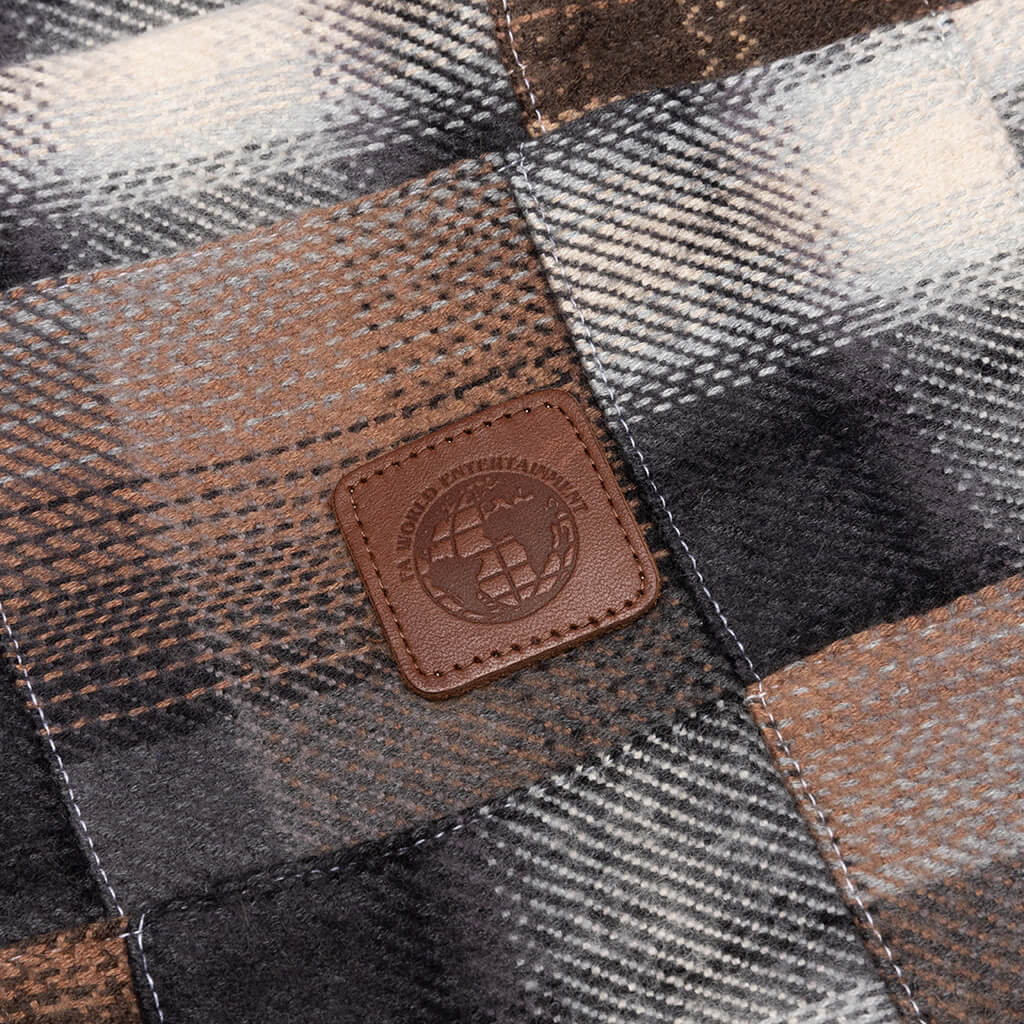 Patchwork L/S Button Up - Brown
