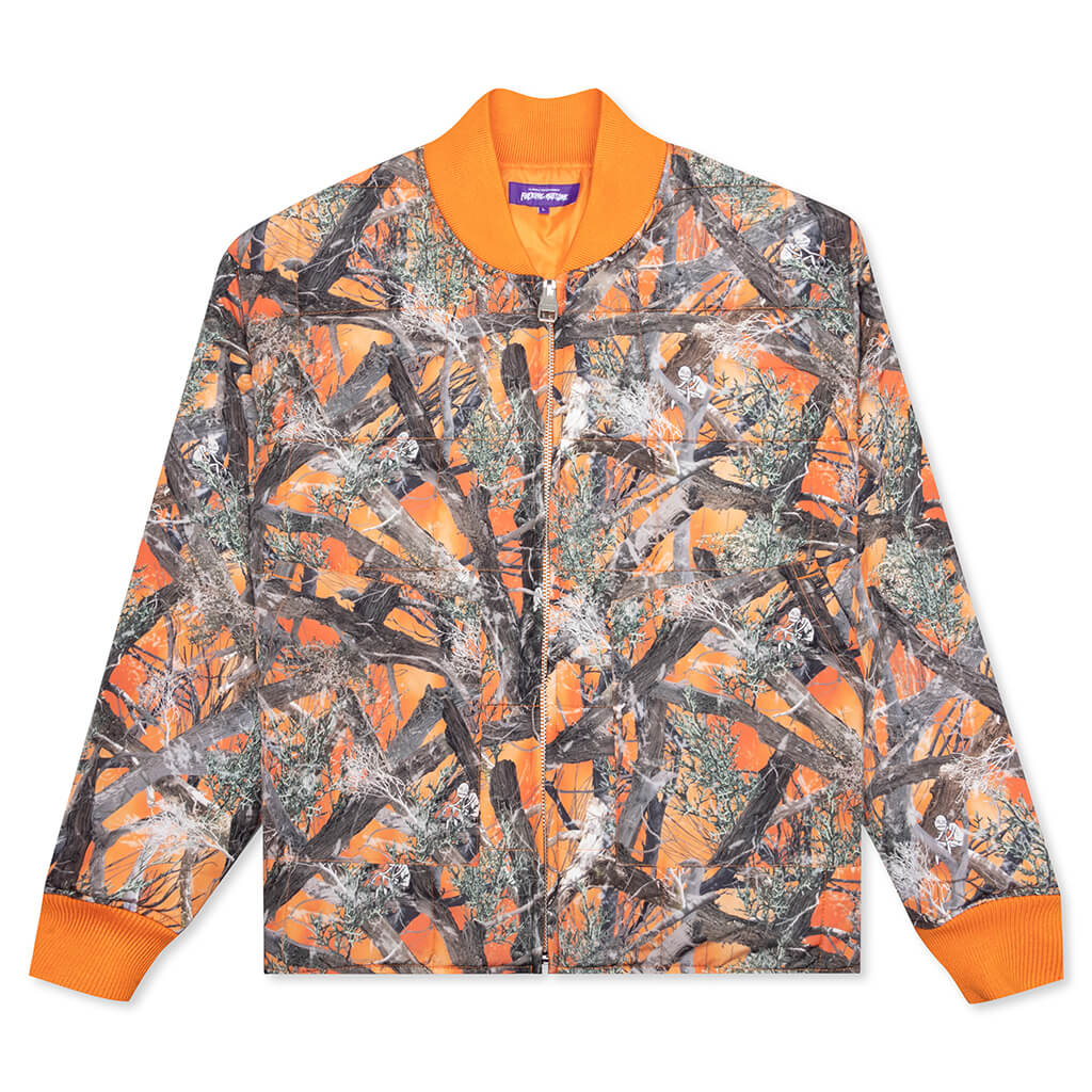 Quilted Camo Puffer - Orange Camo