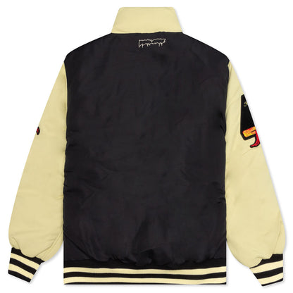 Reversible Varsity Puffer - Black/Cream