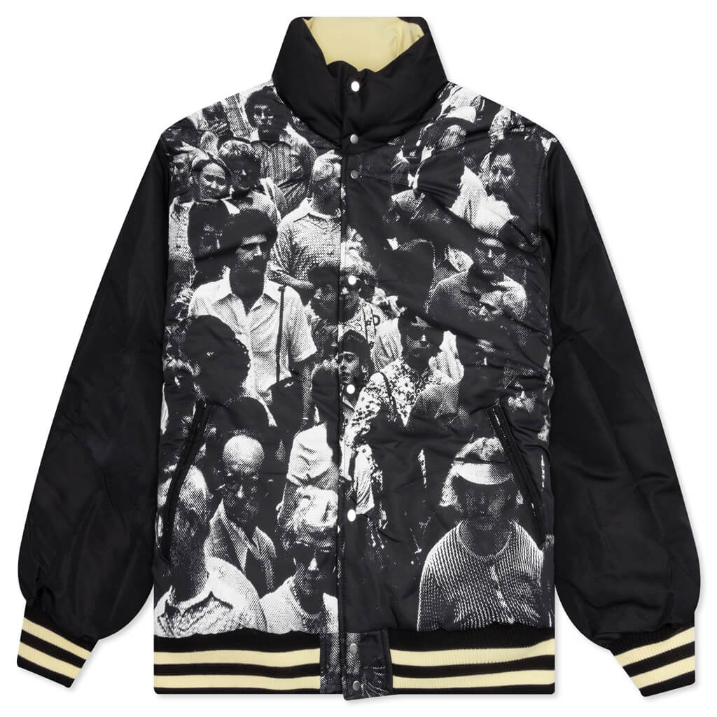 Reversible Varsity Puffer - Black/Cream