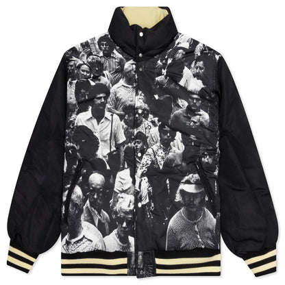 Reversible Varsity Puffer - Black/Cream