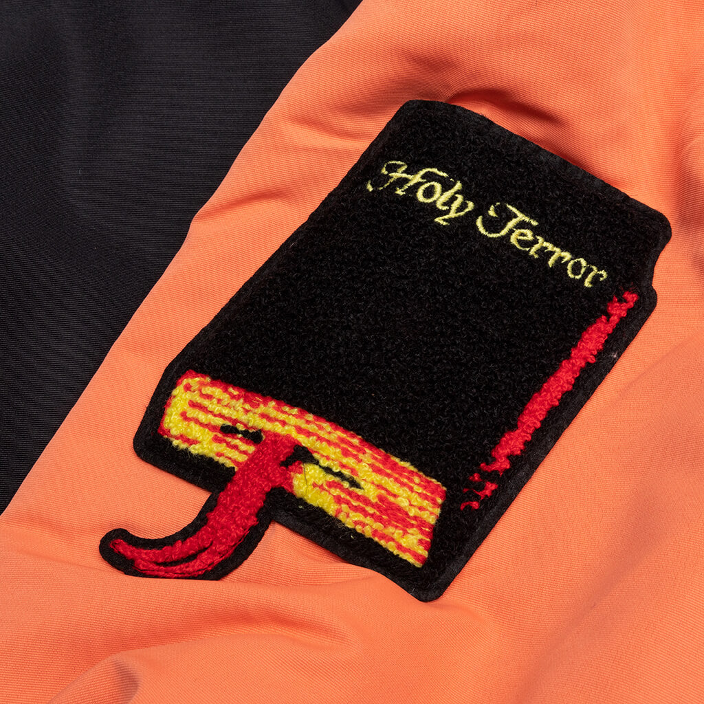 Reversible Varsity Puffer - Black/Orange