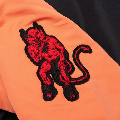 Reversible Varsity Puffer - Black/Orange