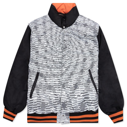 Reversible Varsity Puffer - Black/Orange