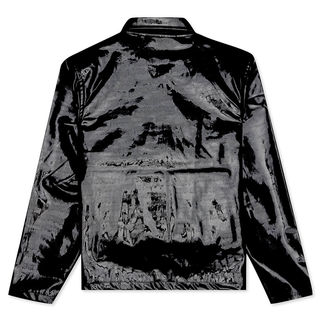 Stamp Embossed Vinyl Work Jacket - Black
