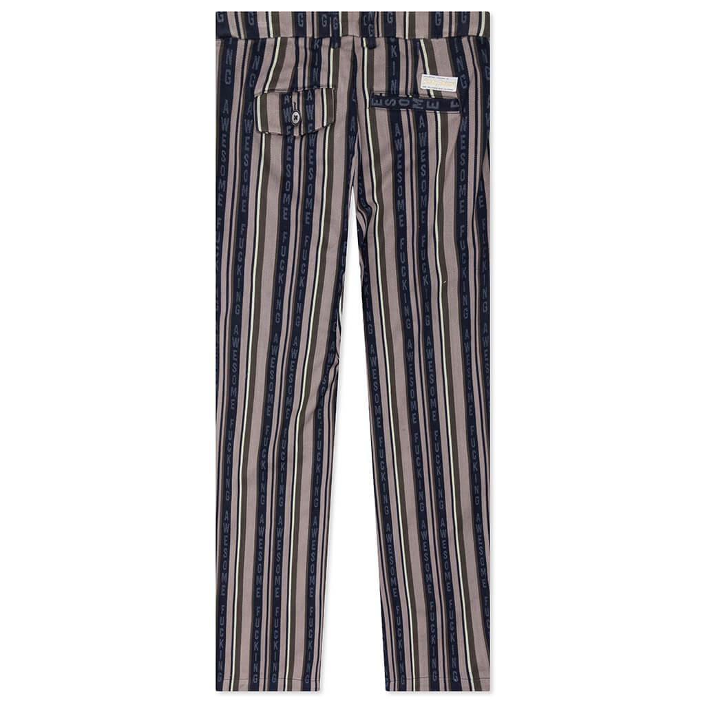 Striped Pleated Chino - Black