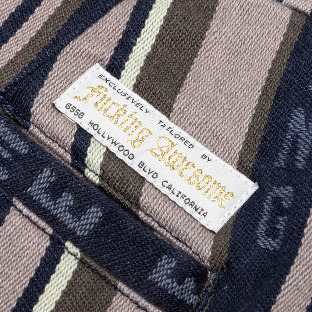 Striped Pleated Chino - Black