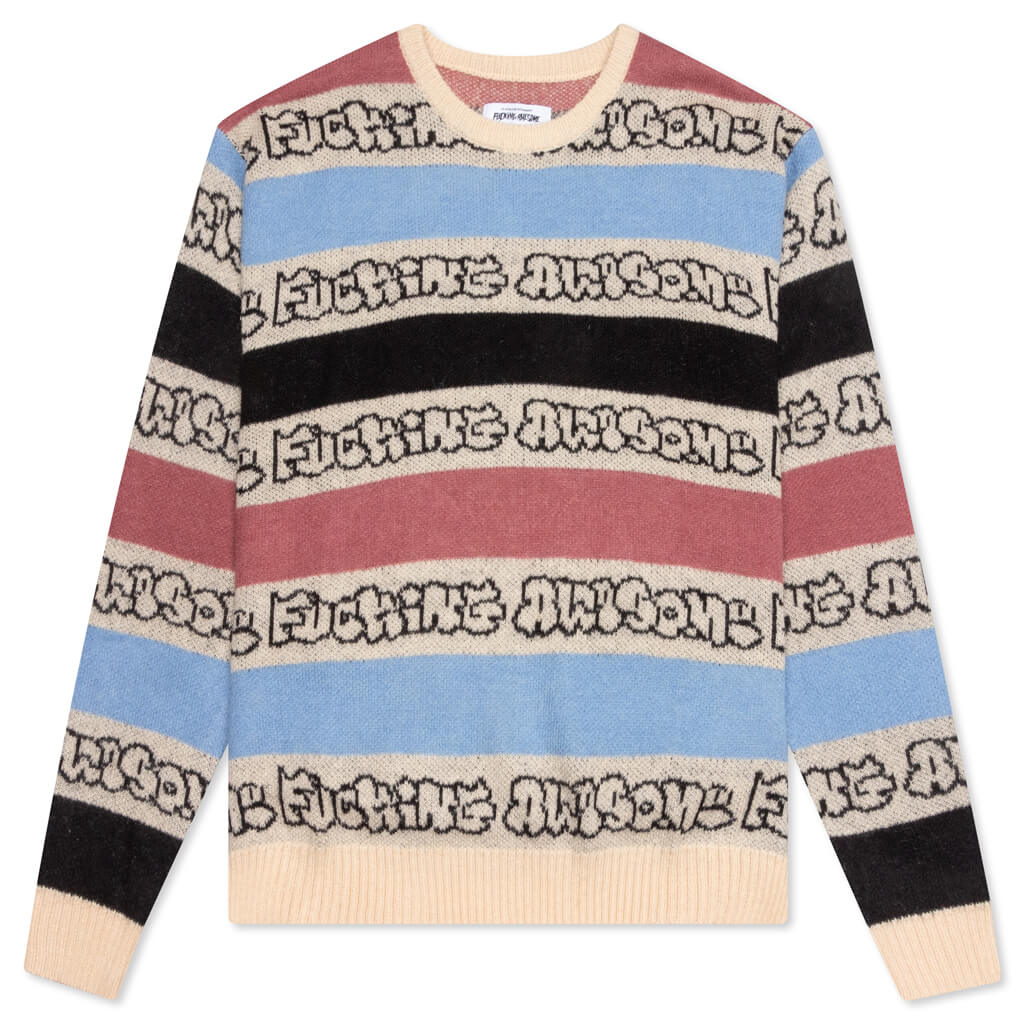 Wanto Brushed Sweater - Pink/Black/Blue
